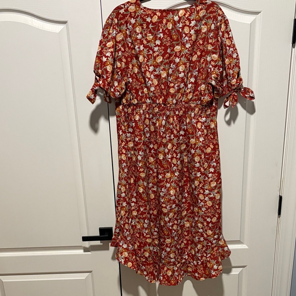 Grace Karin Red Floral Midi Dress - Picture 2 of 5
